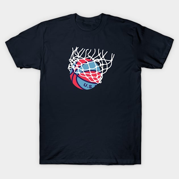 U.S.A. Ball Through Net T-Shirt by SharksOnShore